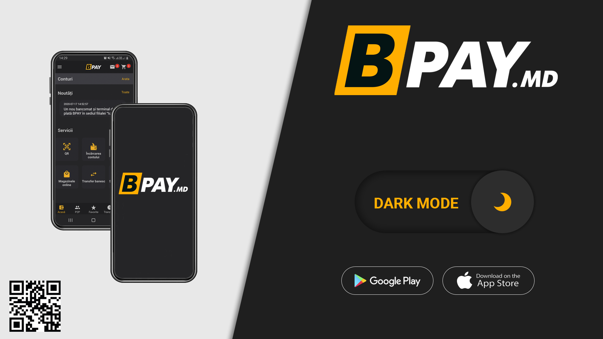 🌙 DARK MODE – o posibilitate nouă în aplicația mobilă BPay.md